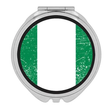 Nigeria : Gift Compact Mirror Flag Retro Artistic Expat Country Patriotic Flags Travel Souvenir