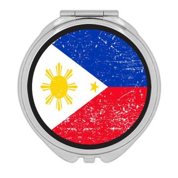 Philippines : Gift Compact Mirror Flag Retro Artistic Filipino Expat Country