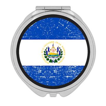 El Salvador : Gift Compact Mirror Flag Retro Artistic Salvadorean Expat Country
