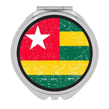 Togo : Gift Compact Mirror Flag Retro Artistic Togolese Expat Country