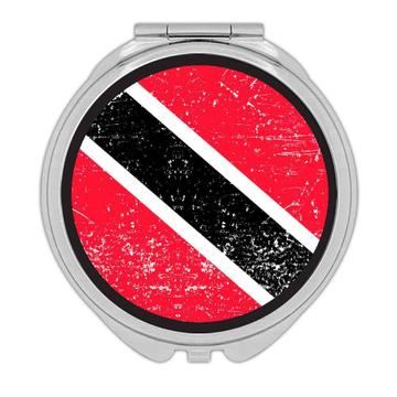 Trinidad and Tobago : Gift Compact Mirror Flag Retro Artistic Trinidadian Expat Country