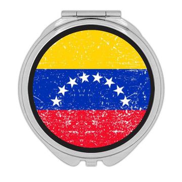 Venezuela : Gift Compact Mirror Flag Retro Artistic Venezuelan Expat Country