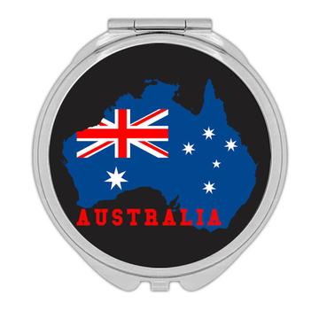 AUSTRALIA Map : Gift Compact Mirror Australian Aussie Flag Expat Pride Country Souvenir