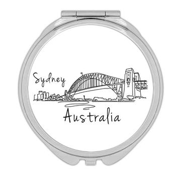 SYDNEY AUSTRALIA : Gift Compact Mirror Australian Aussie Flag Victoria Bridge Country