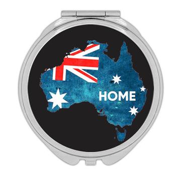 HOME Map AUSTRALIA : Gift Compact Mirror Australian Aussie Flag Expat Country Souvenir
