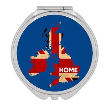 United Kingdom Map HOME : Gift Compact Mirror British England Flag Expat Country Souvenir