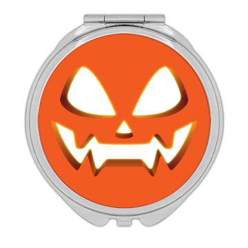 Scary Halloween Pumpkin : Gift Compact Mirror Fall Autumn Face Decoration