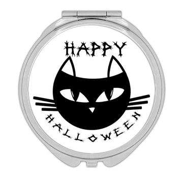Black Cat Halloween : Gift Compact Mirror Fall Kitten Decoration Cute Face
