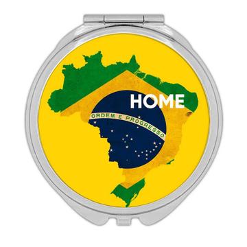 Brazil Home Map Flag : Gift Compact Mirror Brazilian Brasil Country Pride Amazon