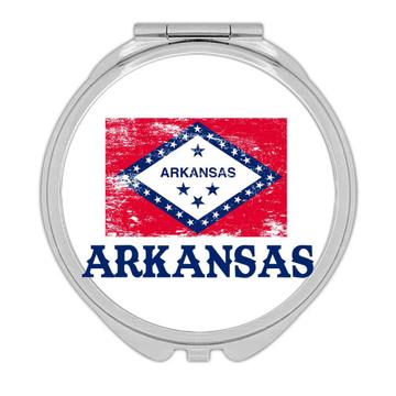 Arkansas : Gift Compact Mirror Flag Distressed Souvenir State USA Christmas Coworker