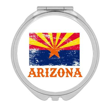 Arizona : Gift Compact Mirror Flag Distressed Souvenir State USA Christmas Birthday