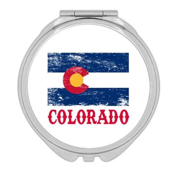 Colorado : Gift Compact Mirror Flag Distressed Souvenir State USA Christmas Birthday