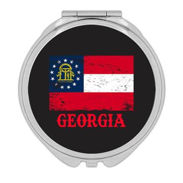 Georgia : Gift Compact Mirror Flag Distressed Souvenir State USA Christmas Coworker