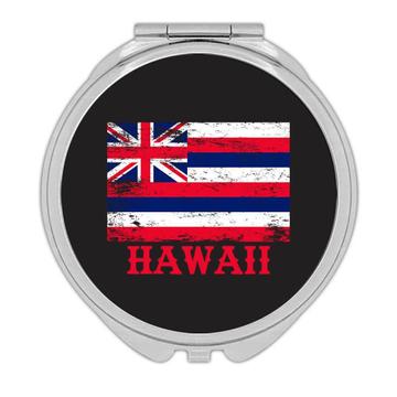 Hawaii : Gift Compact Mirror Flag Distressed Souvenir State USA Christmas Coworker