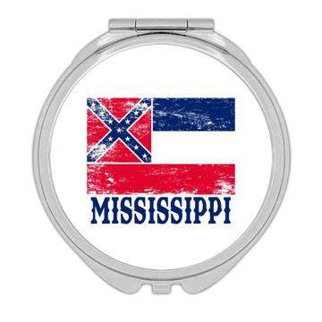 Mississippi : Gift Compact Mirror Flag Distressed Souvenir State USA Christmas Coworker