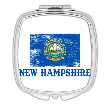 New Hampshire : Gift Compact Mirror Flag Distressed Souvenir State USA Christmas Coworker