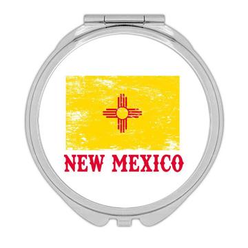 New Mexico : Gift Compact Mirror Flag Distressed Souvenir State USA Christmas Coworker