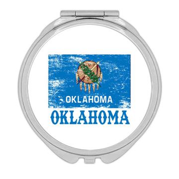Oklahoma : Gift Compact Mirror Flag Distressed Souvenir State USA Christmas Coworker