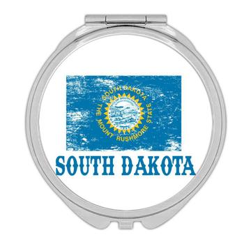 South Dakota : Gift Compact Mirror Flag Distressed Souvenir State USA Christmas Coworker