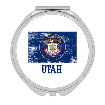 Utah : Gift Compact Mirror Flag Distressed Souvenir State USA Christmas Coworker