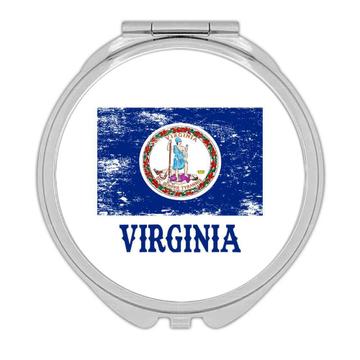 Virginia : Gift Compact Mirror Flag Distressed Souvenir State USA Christmas Coworker