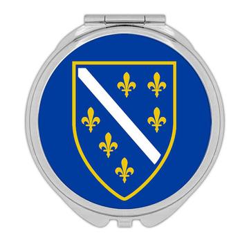 Bosnian Crest : Gift Compact Mirror Flag Bosnia Herzegovina Expat