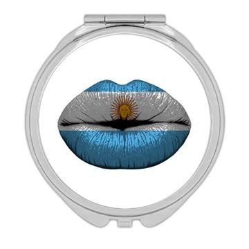 Lips Argentine Flag : Gift Compact Mirror Argentina Expat Country
