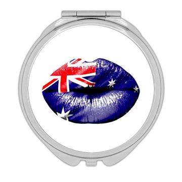 Lips Australian Flag : Gift Compact Mirror Australia Expat Country