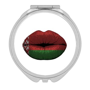 Lips Belarusian Flag : Gift Compact Mirror Belarus Expat Country For Her Women Feminine Lipstick Sexy