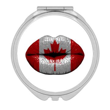 Lips Canadian Flag : Gift Compact Mirror Canada Expat Country For Her Woman Feminine Women Sexy Flags Lipstick