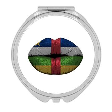 Lips Central African Republic Flag : Gift Compact Mirror Expat Country For Her Woman Feminine Souvenir