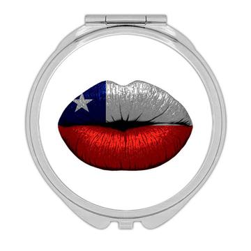 Lips Chilean Flag : Gift Compact Mirror Chile Expat Country For Her Woman Feminine Women Sexy Flags Lipstick