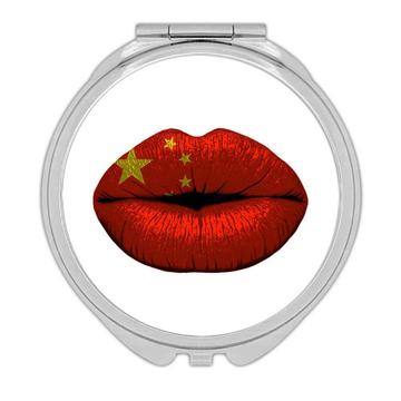 Lips Chinese Flag : Gift Compact Mirror China Expat Country For Her Woman Feminine Women Sexy Flags Lipstick