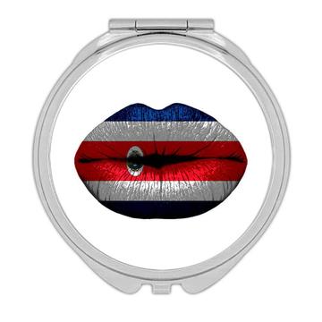 Lips Costa Rican Flag : Gift Compact Mirror Costa Rica Expat Country
