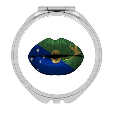Lips Christmas Island Flag : Gift Compact Mirror Expat Country For Her Woman Feminine Lipstick Souvenir