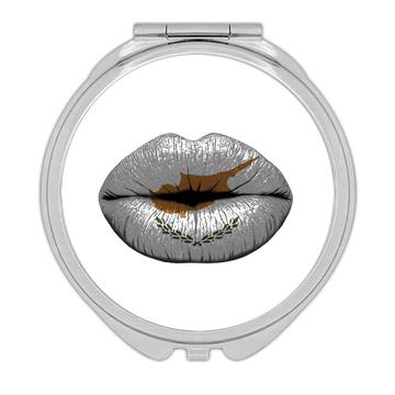 Lips Cypriot Flag : Gift Compact Mirror Cyprus Expat Country For Her Woman Feminine Lipstick Souvenir