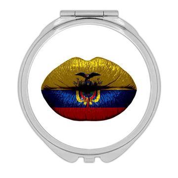 Lips Ecuadorian Flag : Gift Compact Mirror Ecuador Expat Country