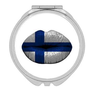 Lips Finnish Flag : Gift Compact Mirror Finland Expat Country For Her Woman Feminine Women Sexy Flags Lipstick