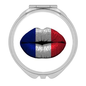 Lips French Flag : Gift Compact Mirror France Expat Country For Her Woman Feminine Women Sexy Flags Lipstick