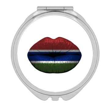Lips Gambian Flag : Gift Compact Mirror Gambia Expat Country For Her Women Feminine Woman Souvenir