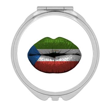 Lips Equatorial Guinean Flag : Gift Compact Mirror Guinea Expat Country For Her Women Sexy Souvenir