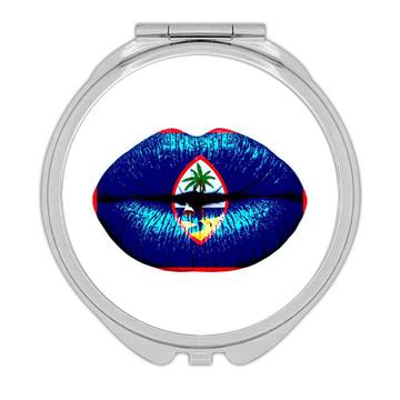 Lips Guamanian Flag : Gift Compact Mirror Guam Expat Country For Her Woman Feminine Women Sexy Flags Lipstick
