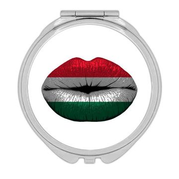 Lips Hungarian Flag : Gift Compact Mirror Hungary Expat Country For Her Woman Feminine Women Sexy Flags Lipstick