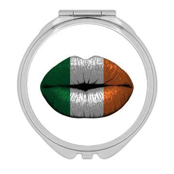 Lips Irish Flag : Gift Compact Mirror Ireland Expat Country For Her Woman Feminine Women Sexy Flags Lipstick