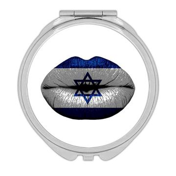 Lips Israeli Flag : Gift Compact Mirror Israel Expat Country For Her Woman Feminine Women Sexy Flags Lipstick