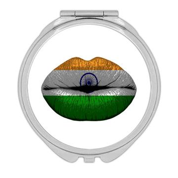 Lips Indian Flag : Gift Compact Mirror India Expat Country For Her Woman Feminine Women Sexy Flags Lipstick
