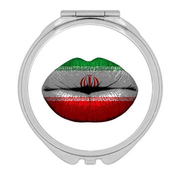 Lips Iranian Flag : Gift Compact Mirror Iran Expat Country Made in USA