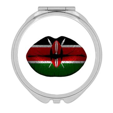 Lips Kenyan Flag : Gift Compact Mirror Kenya Expat Country For Her Woman Feminine Women Sexy Flags Lipstick