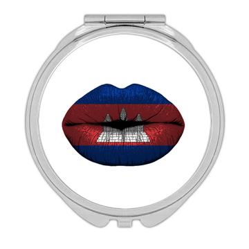 Lips Cambodian Flag : Gift Compact Mirror Cambodia Expat Country For Her Women Feminine Sexy Souvenir