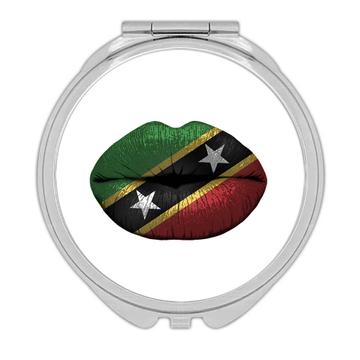 Lips Saint Kitts And Nevis Flag : Gift Compact Mirror Expat Country For Her Women Feminine Sexy Lipstick